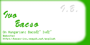ivo bacso business card